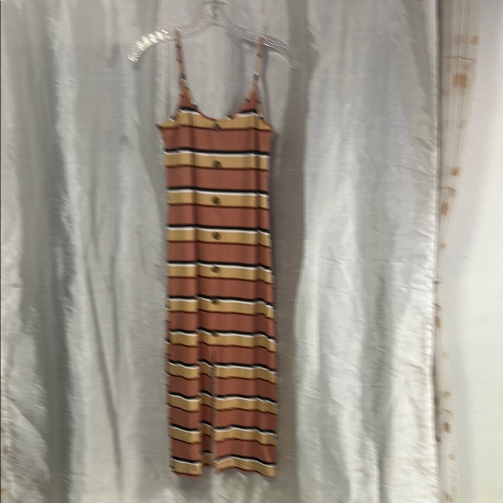 No Boundaries Brown and Orange Spaghetti Strap Sundress